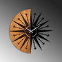 Wallity Reloj de Pared Decorativo de Madera y Metal 75, 56 cm, Nogal y Negro